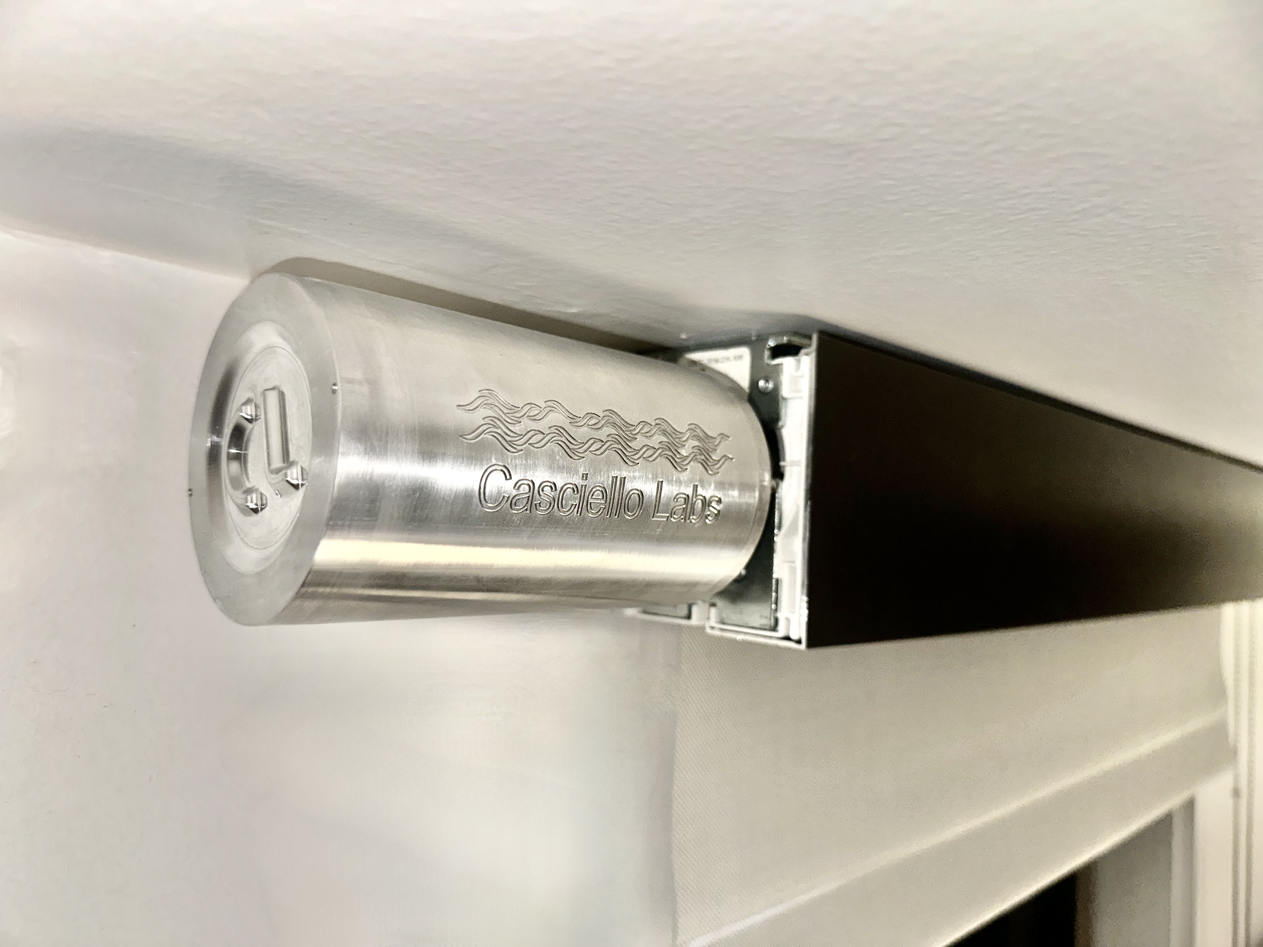 AutoCurtain mounted on curtain rod